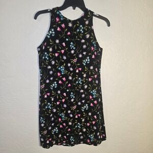 UM COMPANY Floral Black Sleeveless Mini Dress 5 6 Ulterior Motives Boho festival